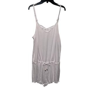 California Waves Juniors' Tie-Waist Swim Cover-up Romper white Large